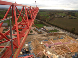 The roof of the retirement village's main apartment block is 75% complete.