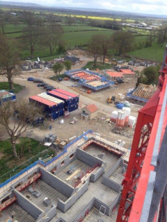 The view from the tower crane at Termrim Construction's site at Mickle Hill, Pickering. 