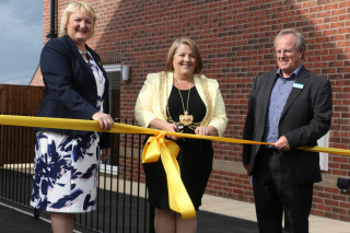 Lord Mayor of Leeds Jane Dowson, Leeds Councillor Debra Coupar and Chair of Yorkshire Housing Will Lifford